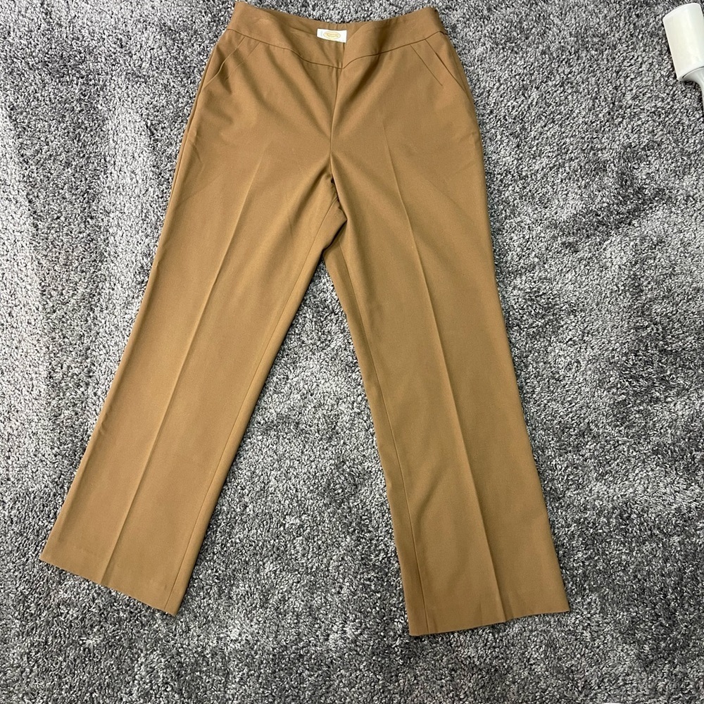 Talbots petites stretch brown dress pants side zipper women’s size 10